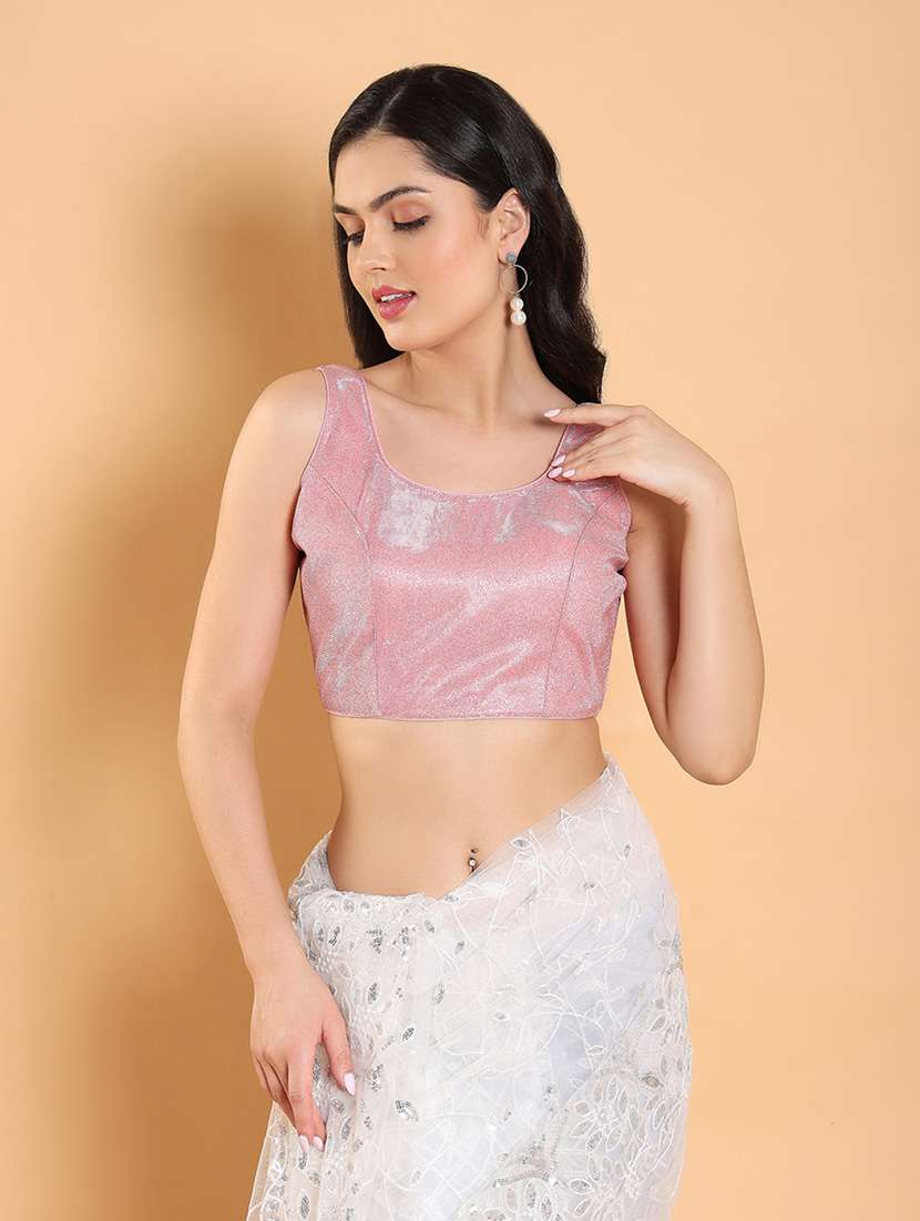 women pink square neck stitched blouse - 20133246 - Zoom Image - 0