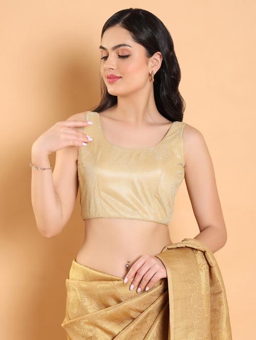 gold regular stitched blouse - 20133247 -  Standard Image - 0