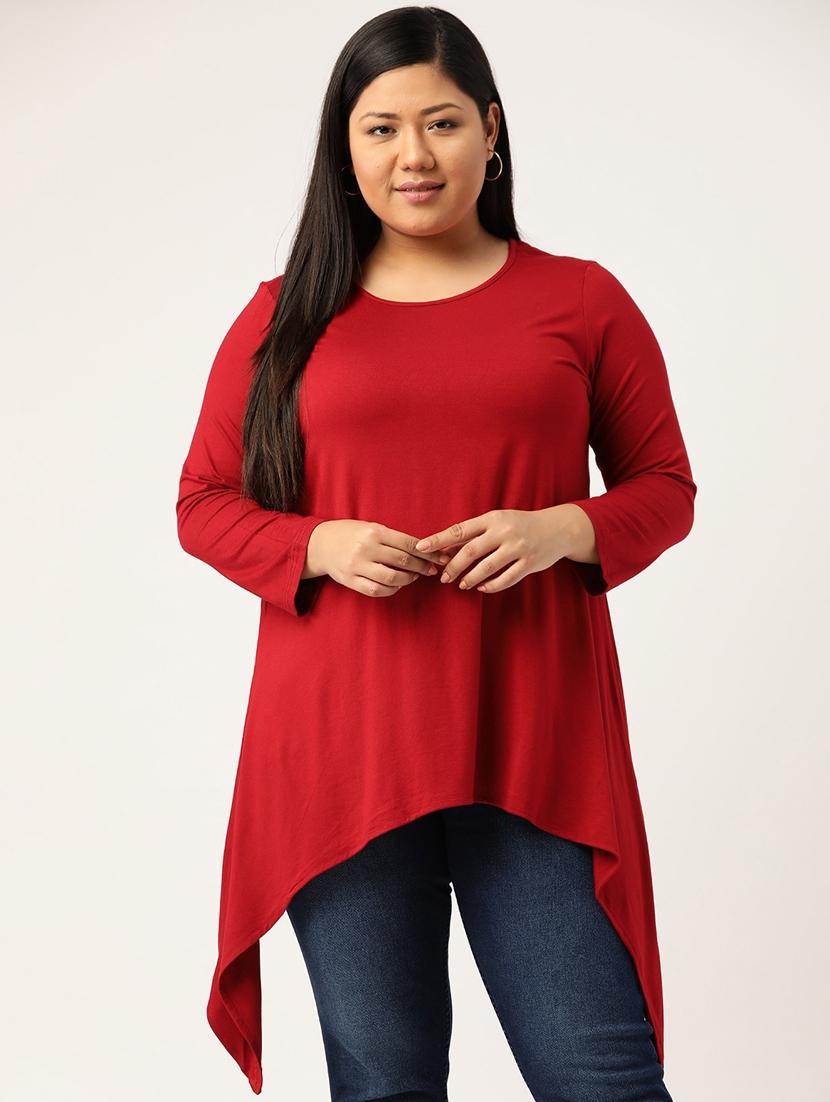 women's asymmetric round neck top - 20133337 -  Zoom Image - 0