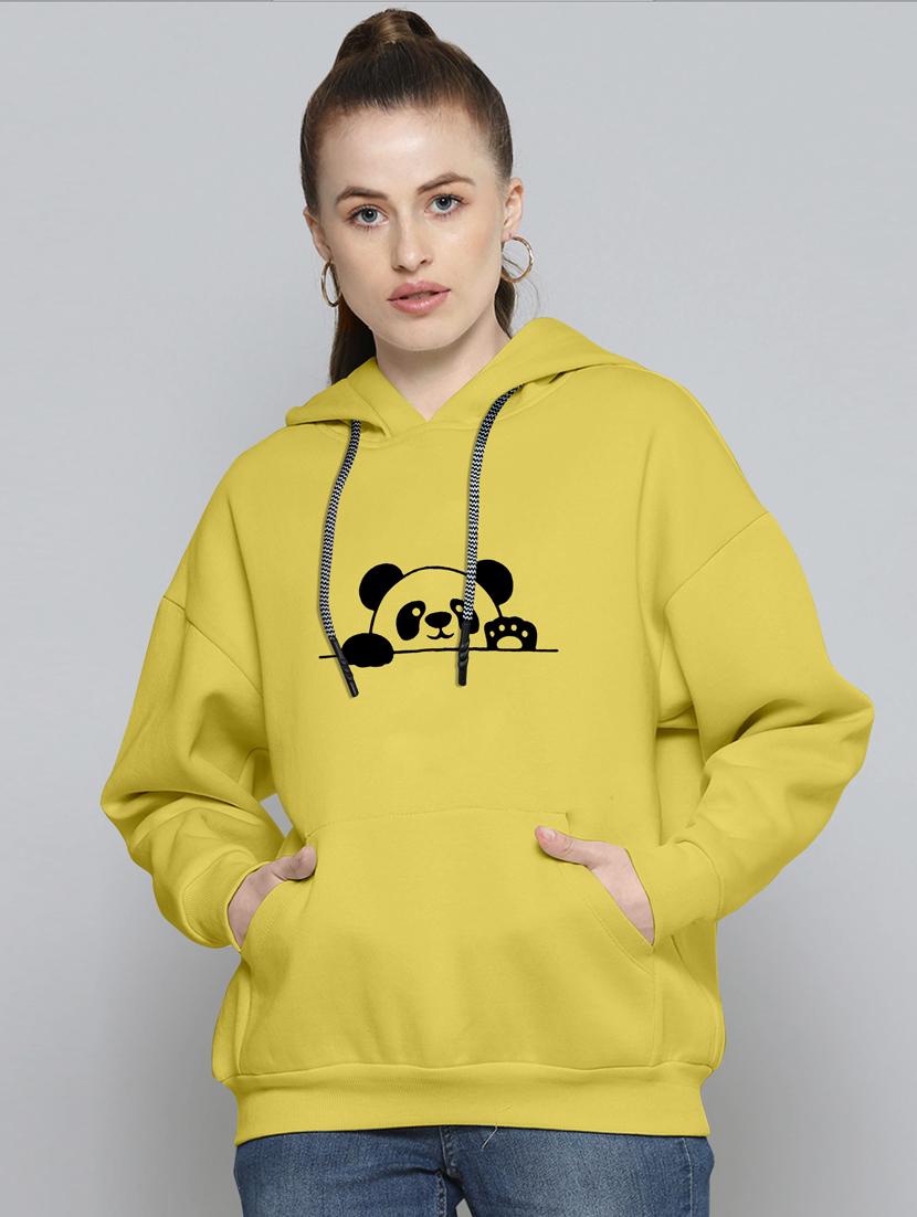yellow printed hooded neck sweatshirt - 20133358 - Zoom Image - 0