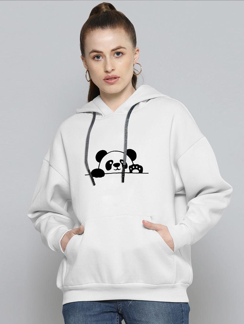 white printed hooded neck sweatshirt - 20133363 - Zoom Image - 0