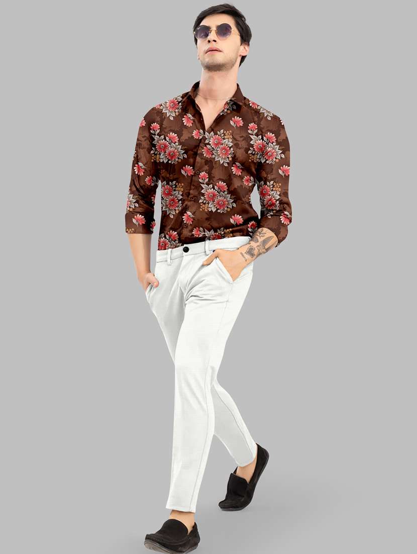 white flat front chinos casual trousers - 20133368 -  Standard Image - 3