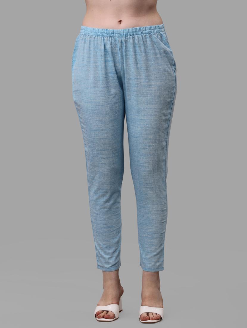 blue three quarter sleeve kurta pant set - 20133376 - Standard Image - 3