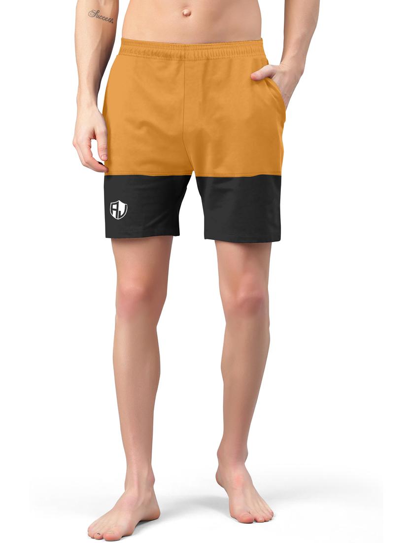 yellow color block mid rise short - 20133382 - Zoom Image - 0