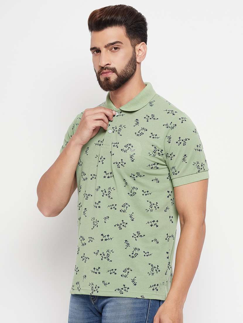 men's printed cotton polo t-shirt