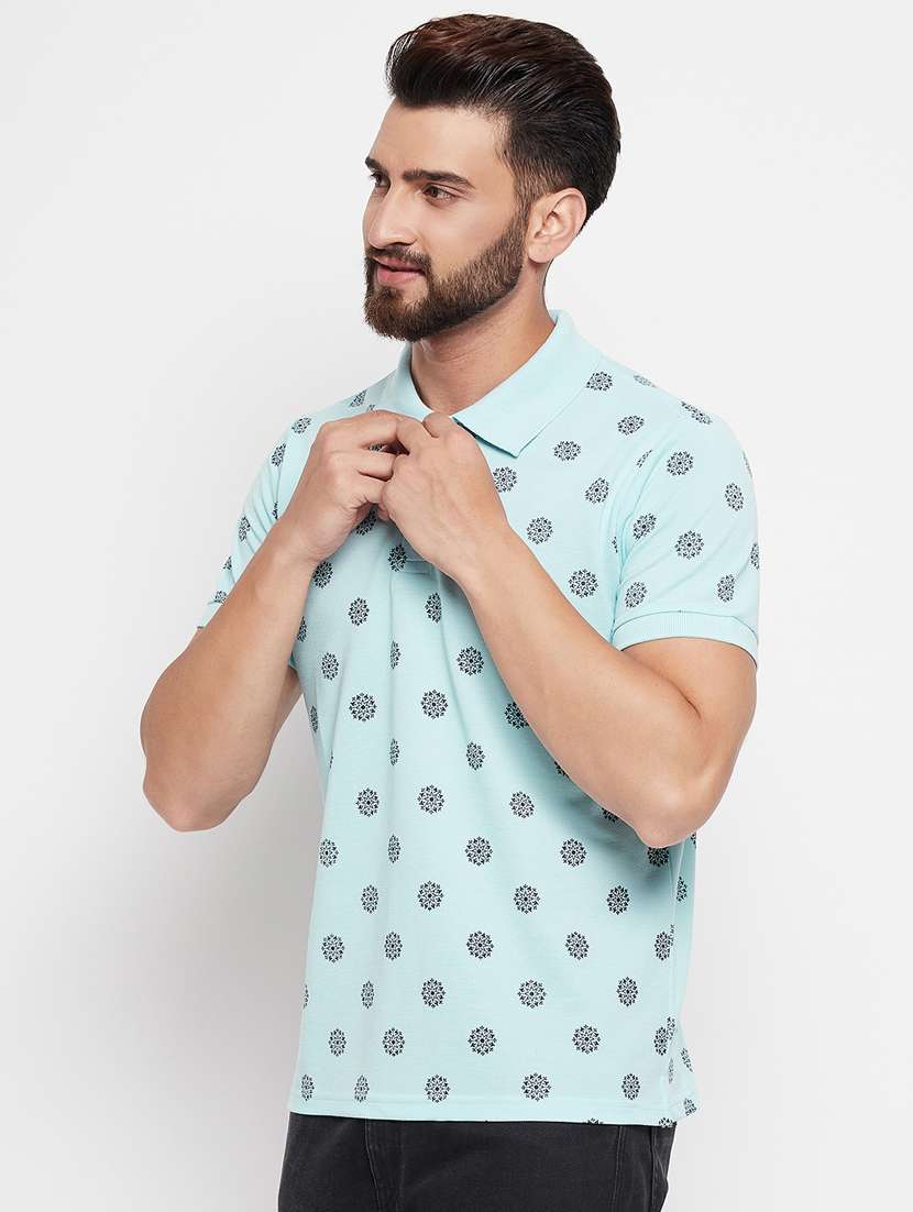 men's printed cotton polo t-shirt