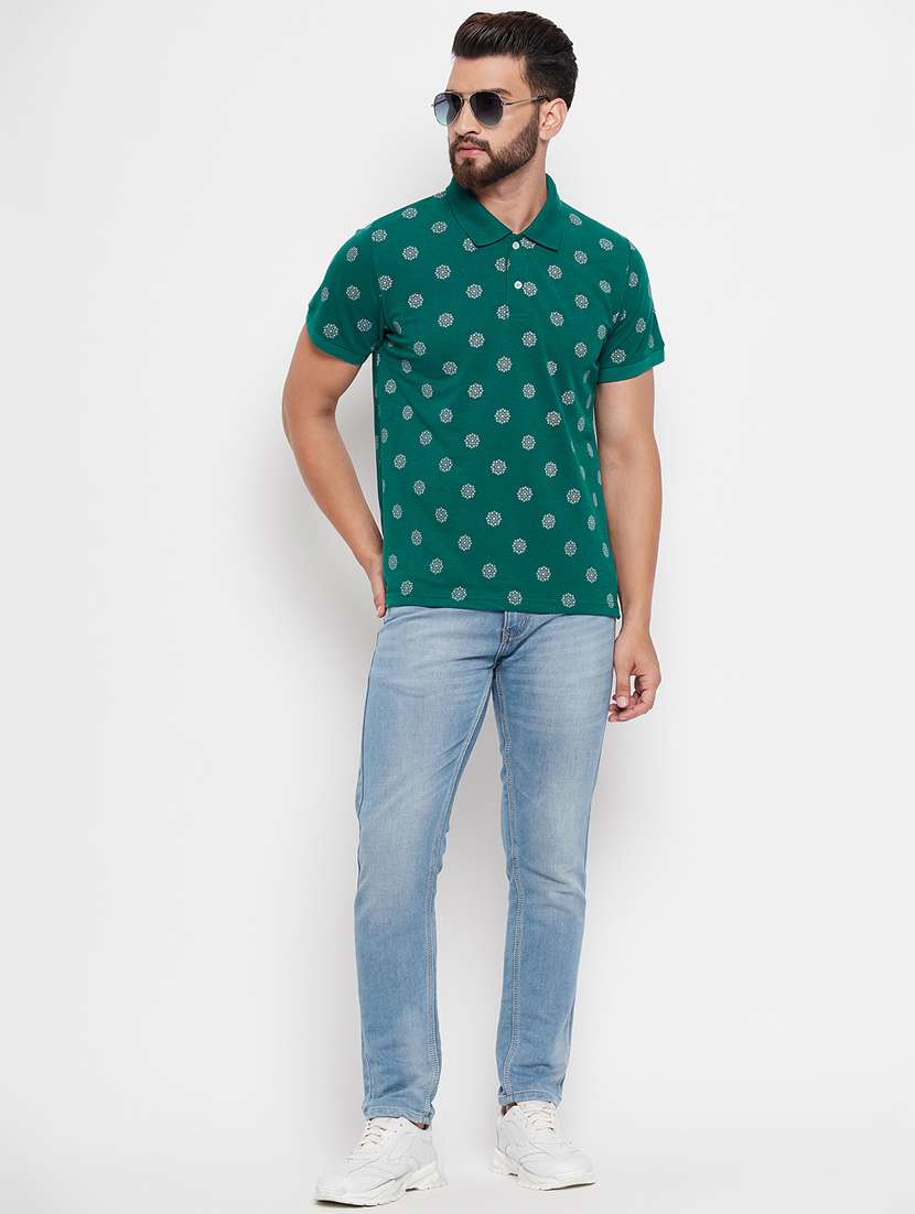 men's printed cotton polo t-shirt - 20133772 -  Standard Image - 3