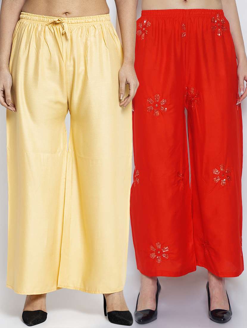 pack of 2 solid flared palazzo