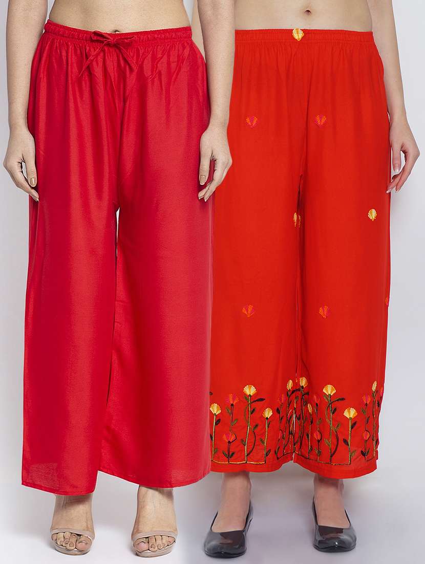 pack of 2 solid flared palazzo