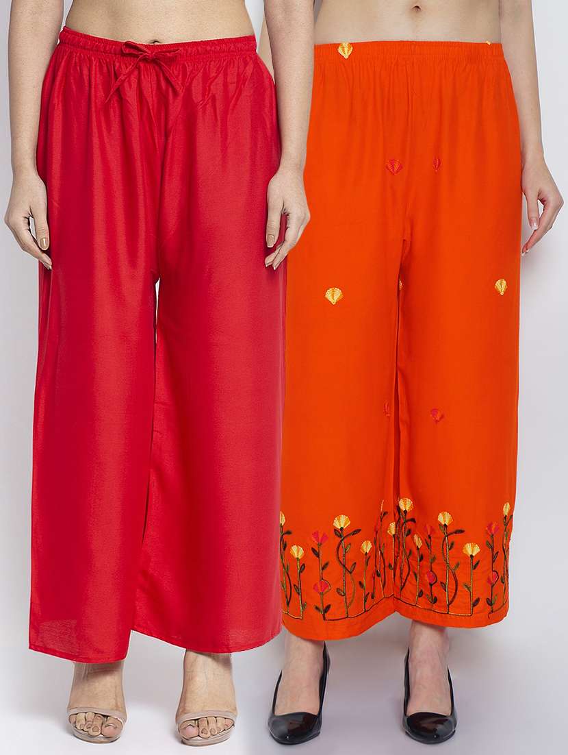 pack of 2 solid flared palazzo