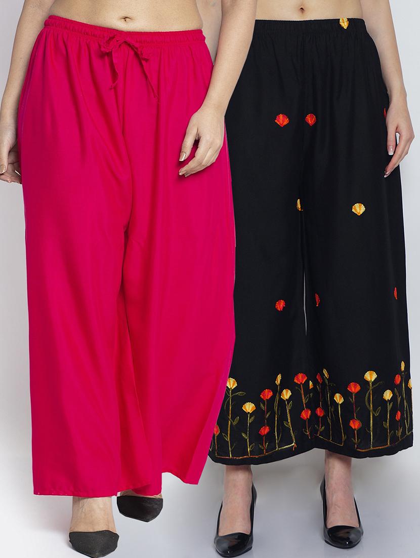 pack of 2 solid flared palazzo - 20135068 -  Zoom Image - 0