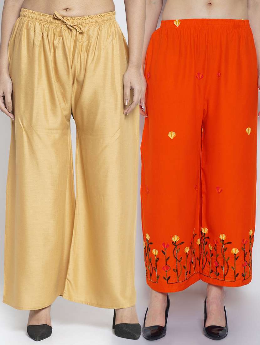 pack of 2 solid flared palazzo