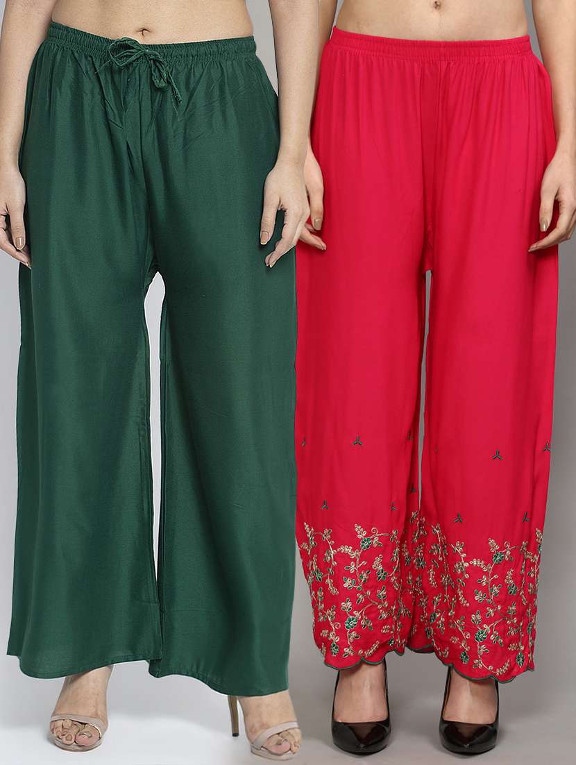 pack of 2 solid flared palazzo