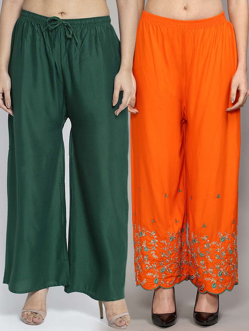 pack of 2 solid flared palazzo