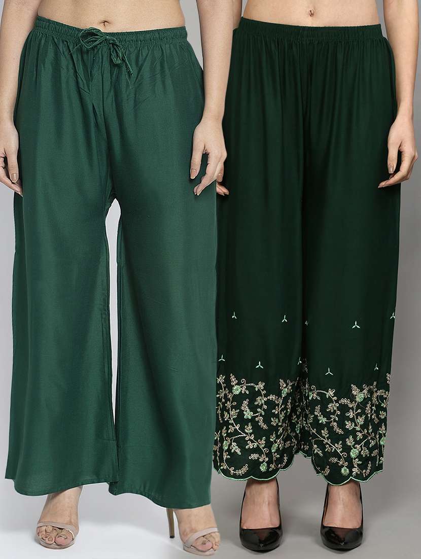 pack of 2 solid flared palazzo