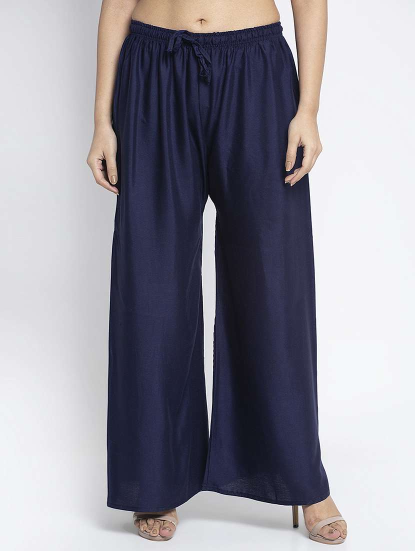 pack of 2 solid flared palazzo - 20135169 -  Standard Image - 3