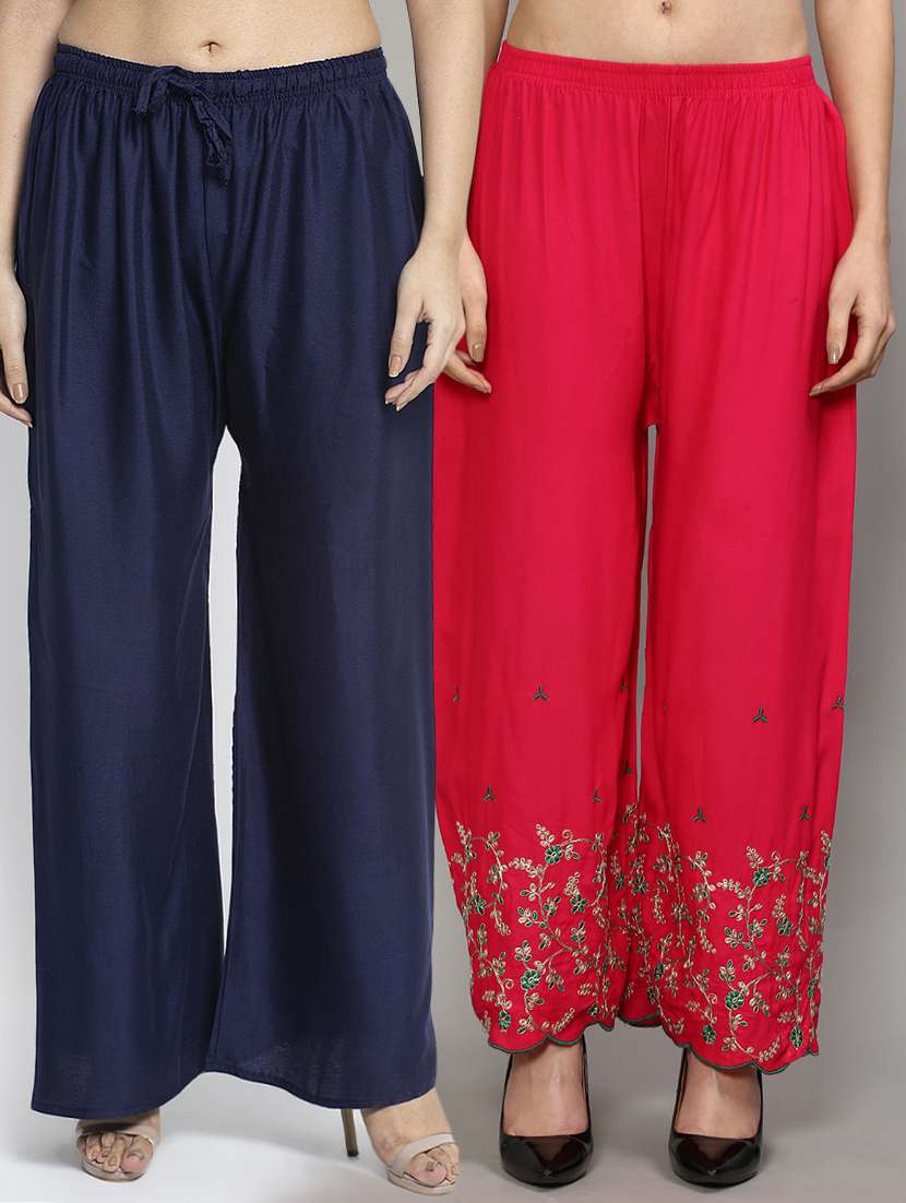 pack of 2 solid flared palazzo