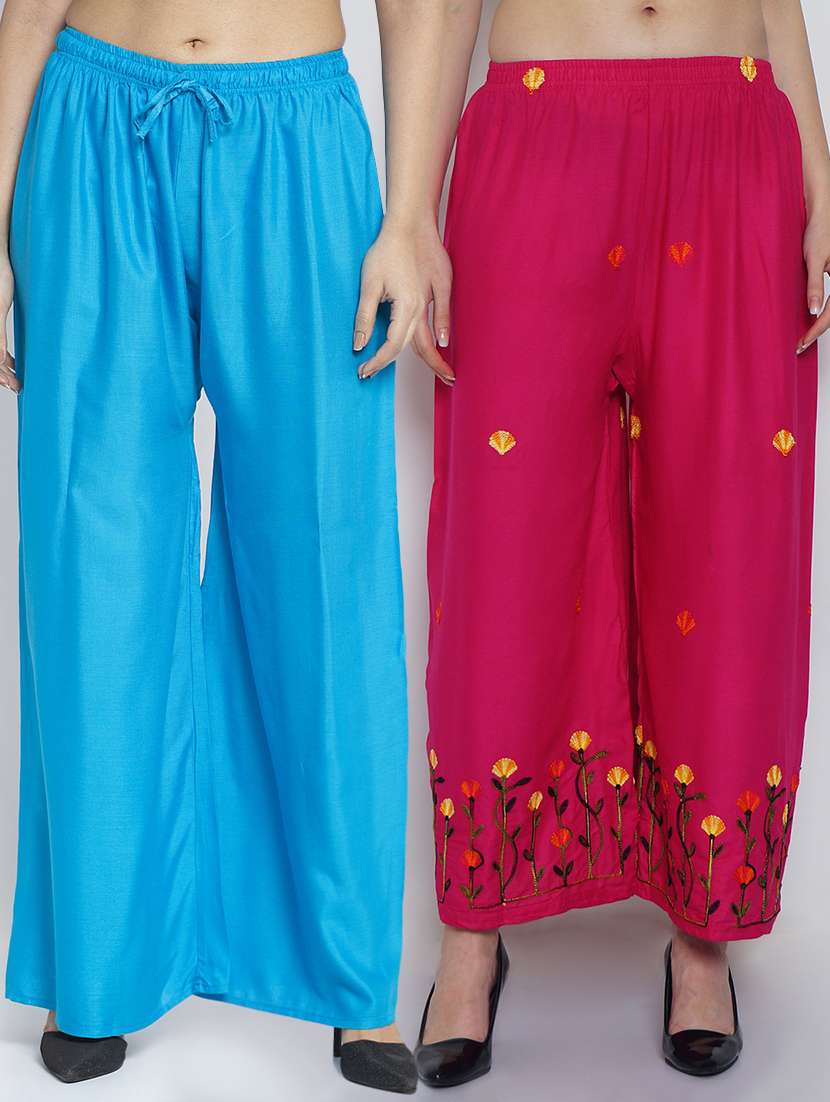 pack of 2 solid flared palazzo