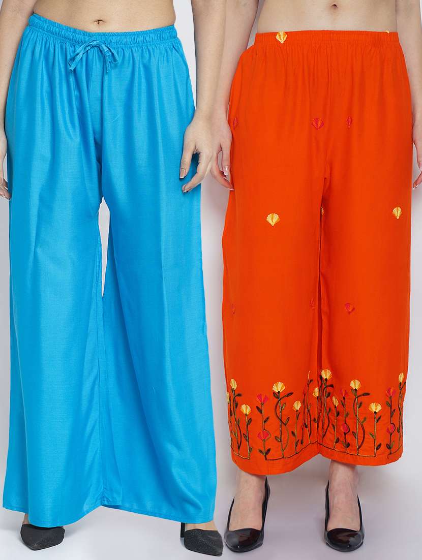 pack of 2 solid flared palazzo