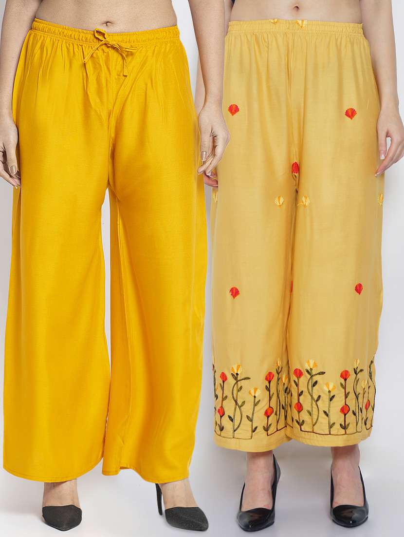 pack of 2 solid flared palazzo