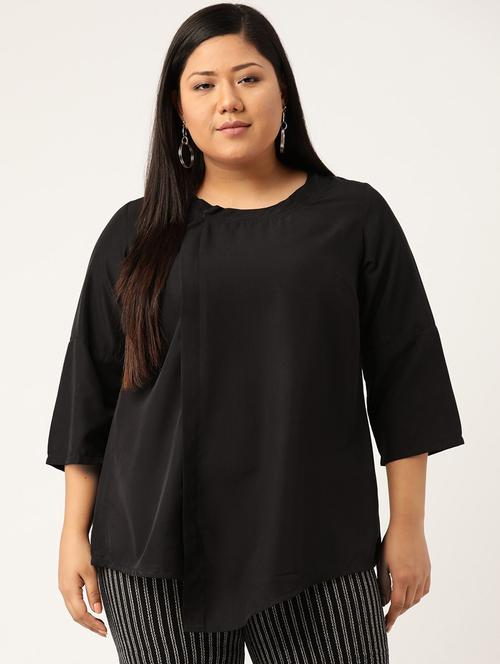 women's a line round neck top - 20135371 - Standard Image - 0