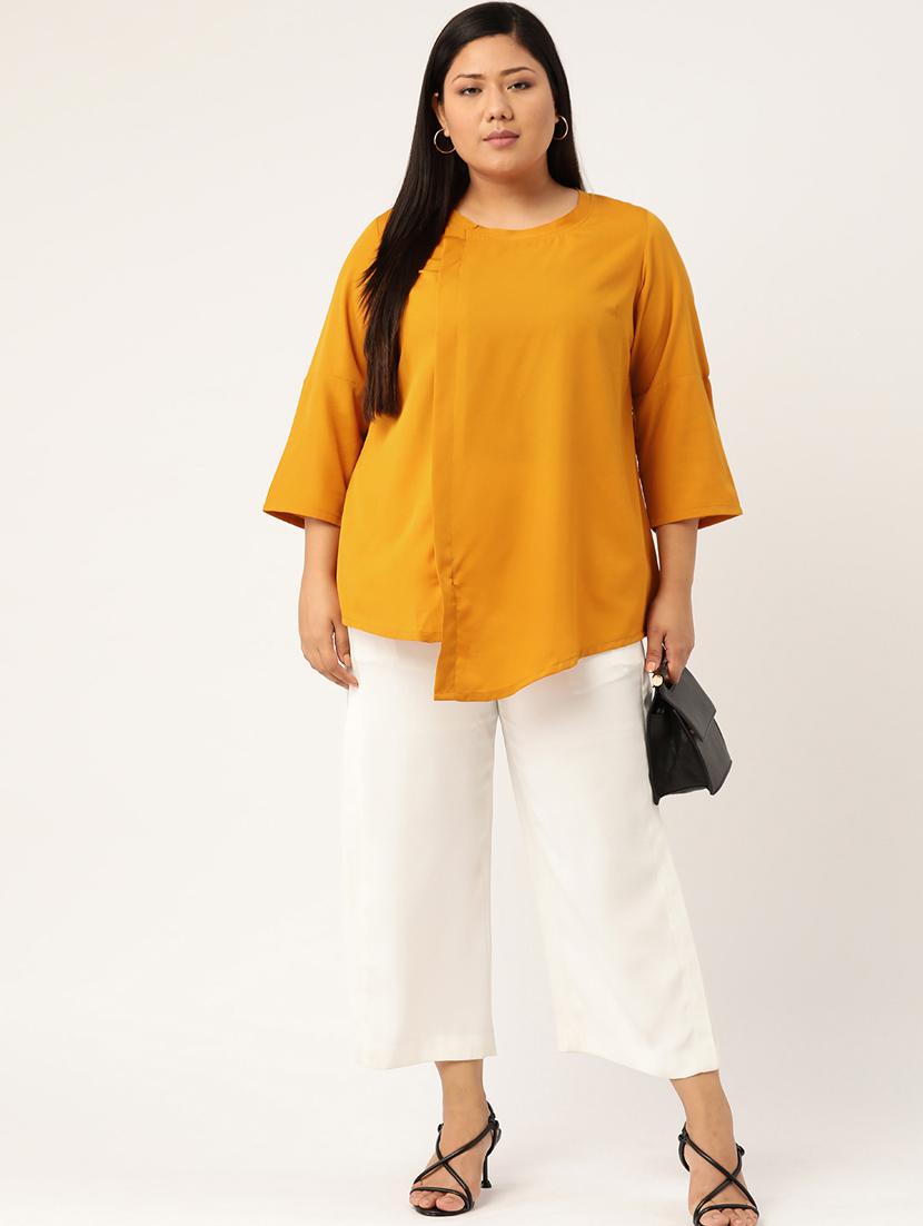 women's asymmetric round neck top - 20135372 - Standard Image - 3