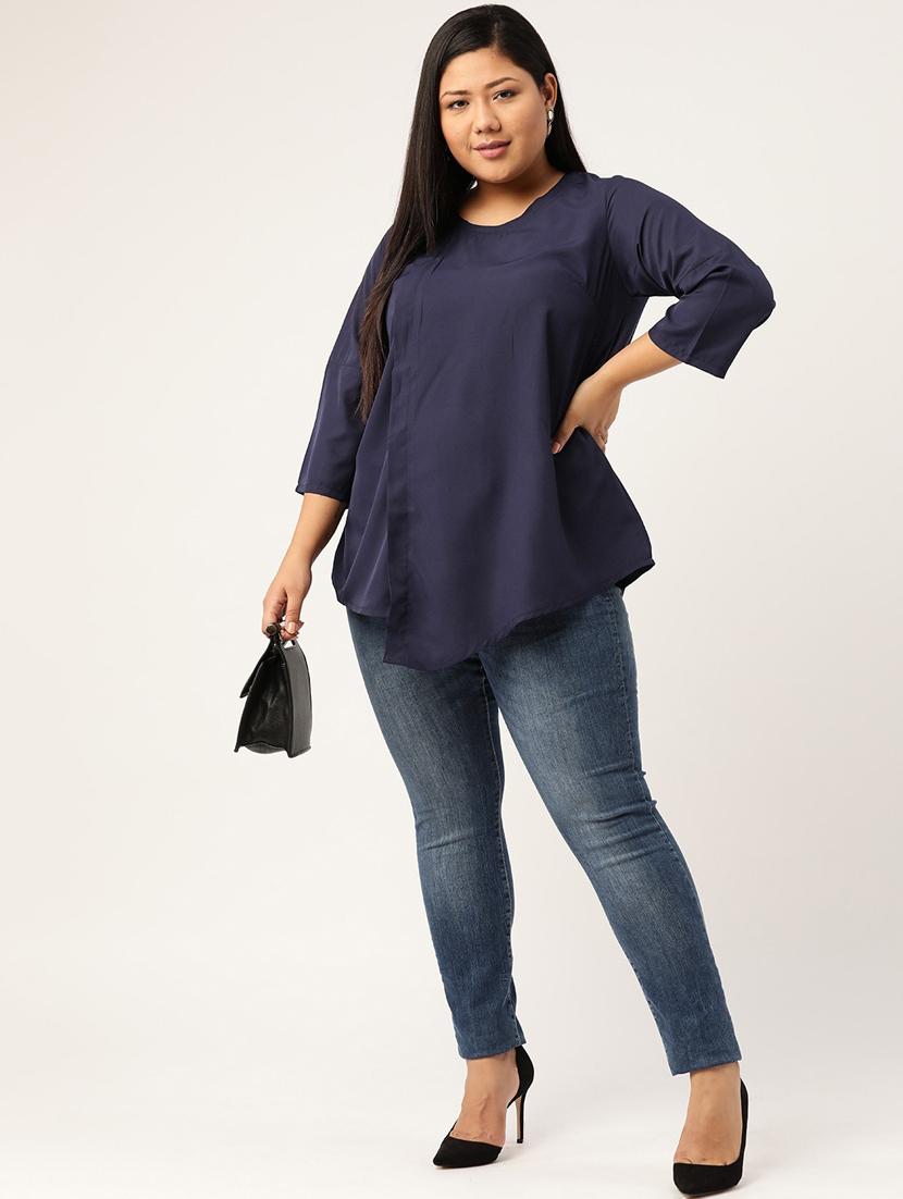 women's wrap round neck top - 20135373 - Standard Image - 3