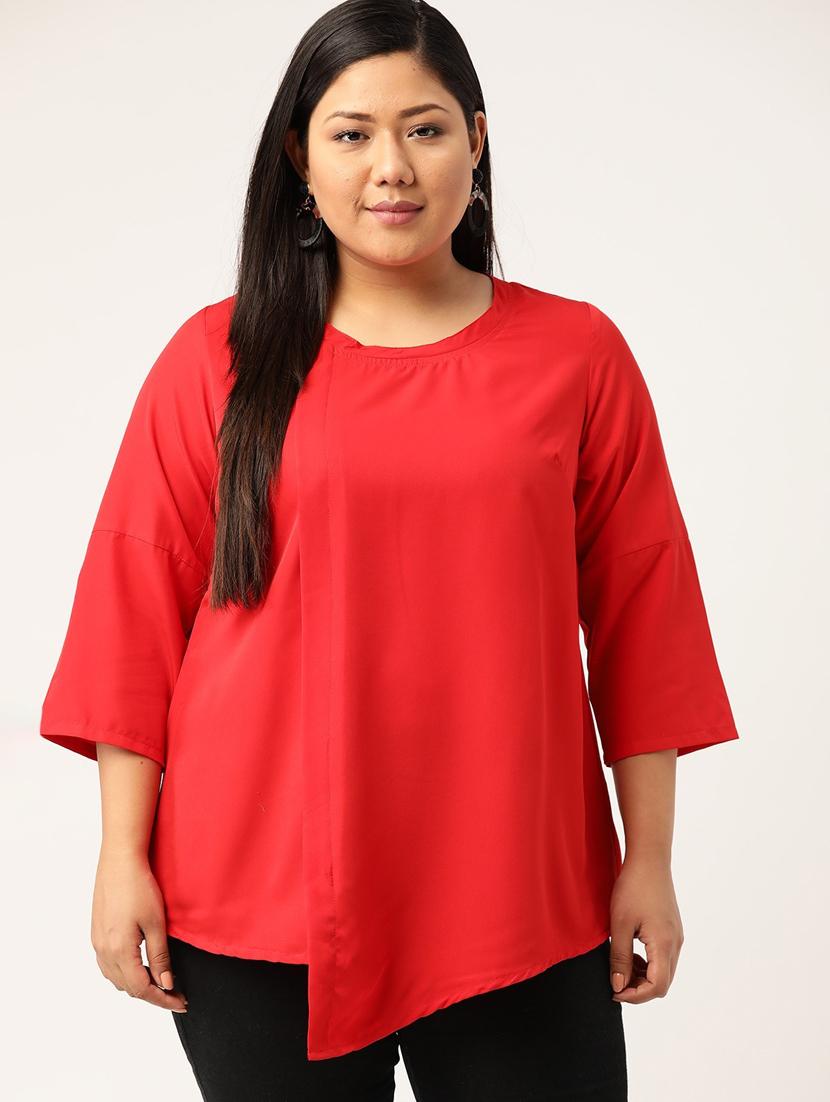 women's asymmetric round neck top - 20135374 - Zoom Image - 0
