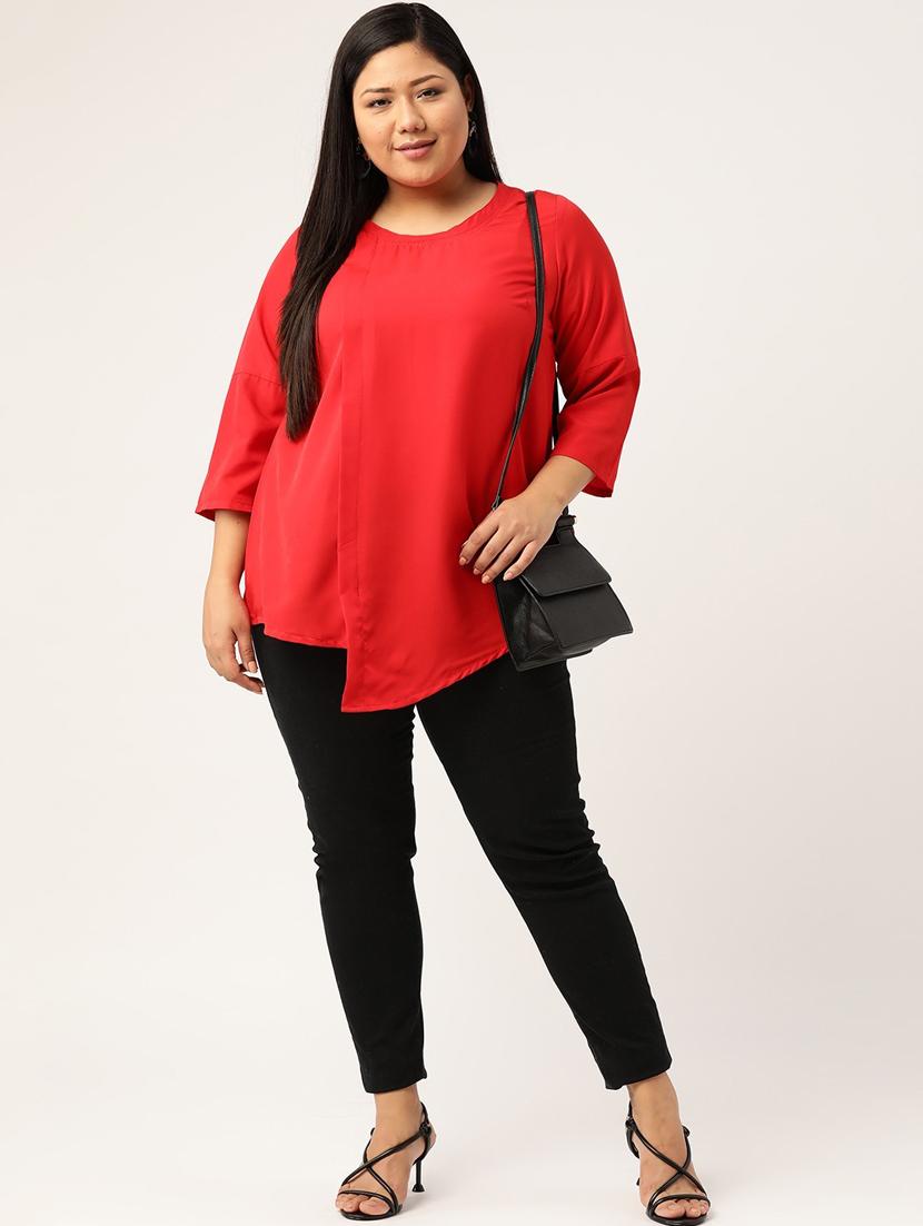 women's asymmetric round neck top - 20135374 - Standard Image - 3