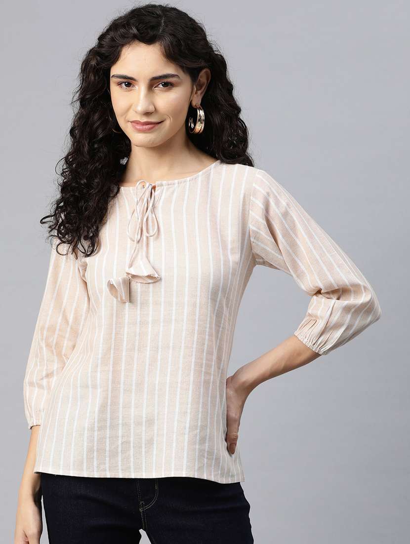 women's straight tie-up neck top