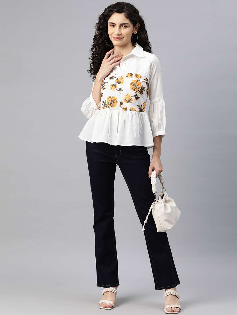 women's peplum collared top - 20135578 -  Standard Image - 3