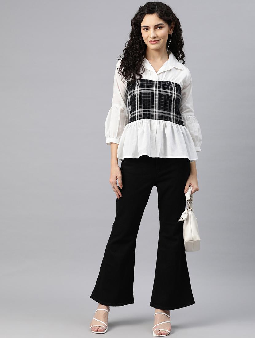 women's peplum collared top - 20135579 - Standard Image - 3