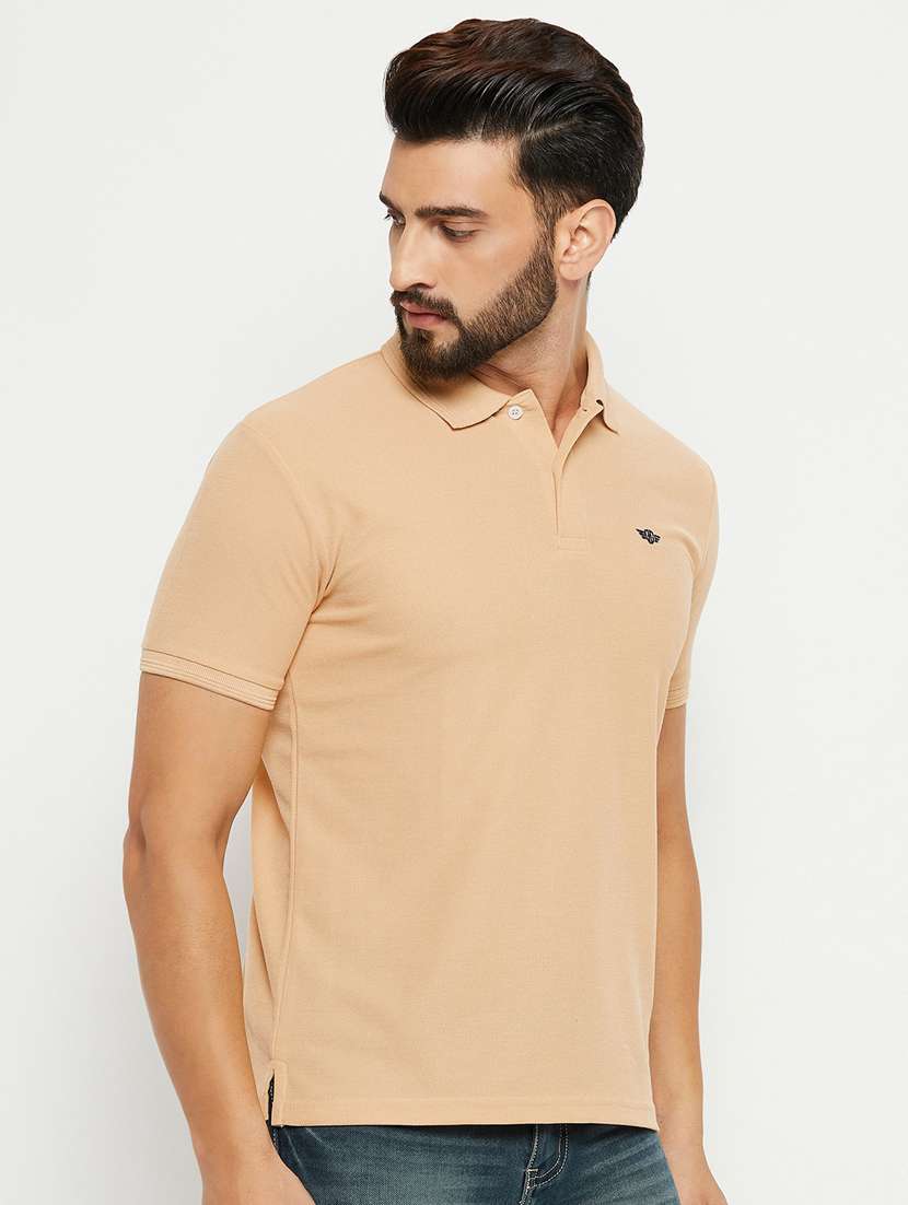 men solid polo t-shirt