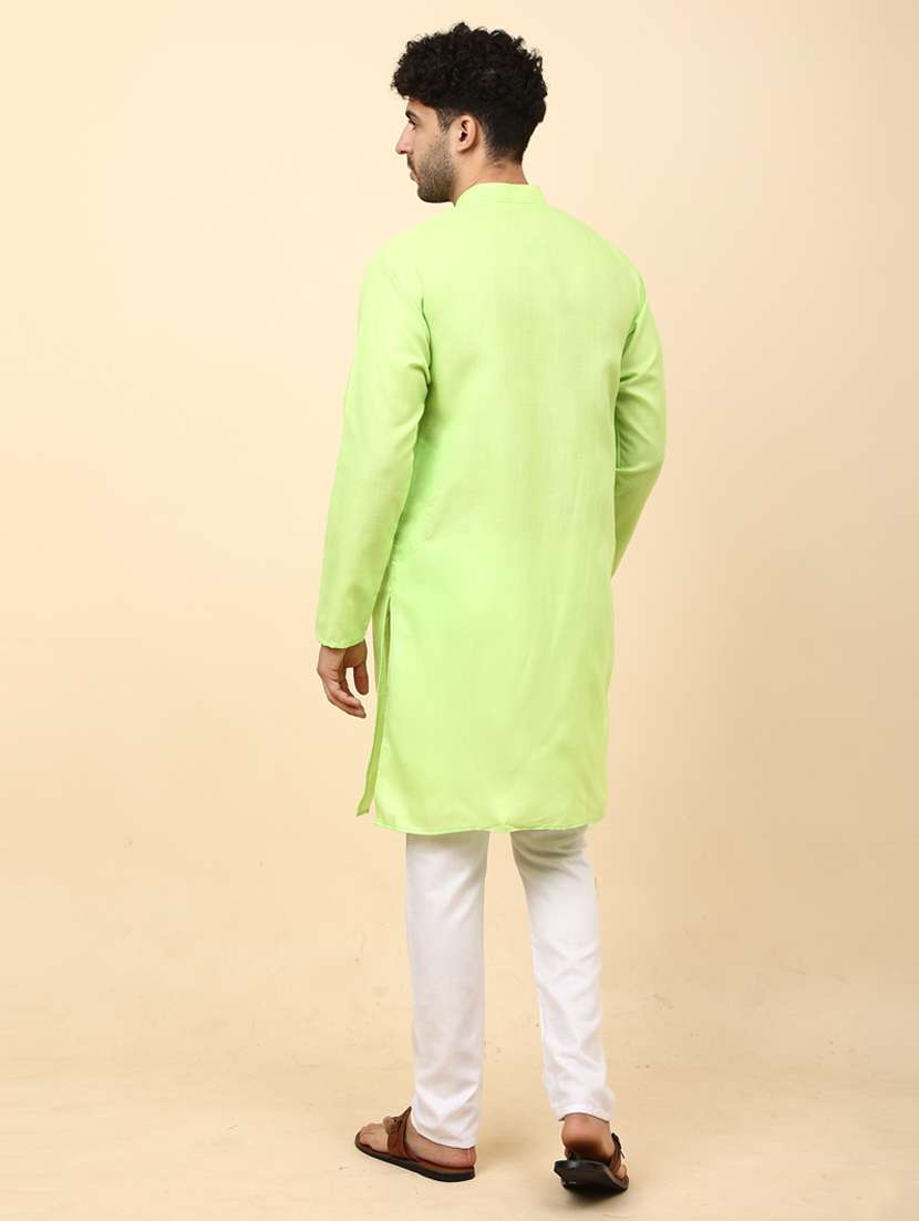 perrot cotton blend kurta pyjama ethnic wear set - 20136713 -  Standard Image - 3