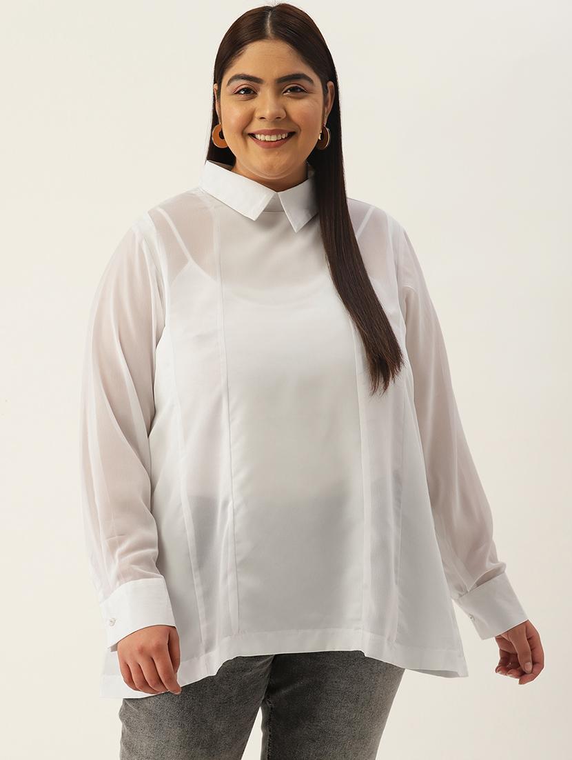 women's straight collared top - 20136717 -  Zoom Image - 0