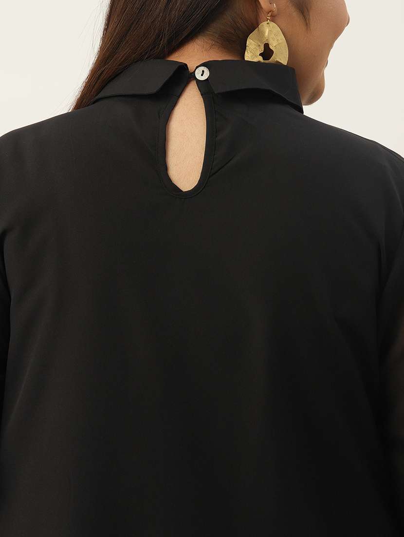 women's straight collared top - 20136719 - Standard Image - 5