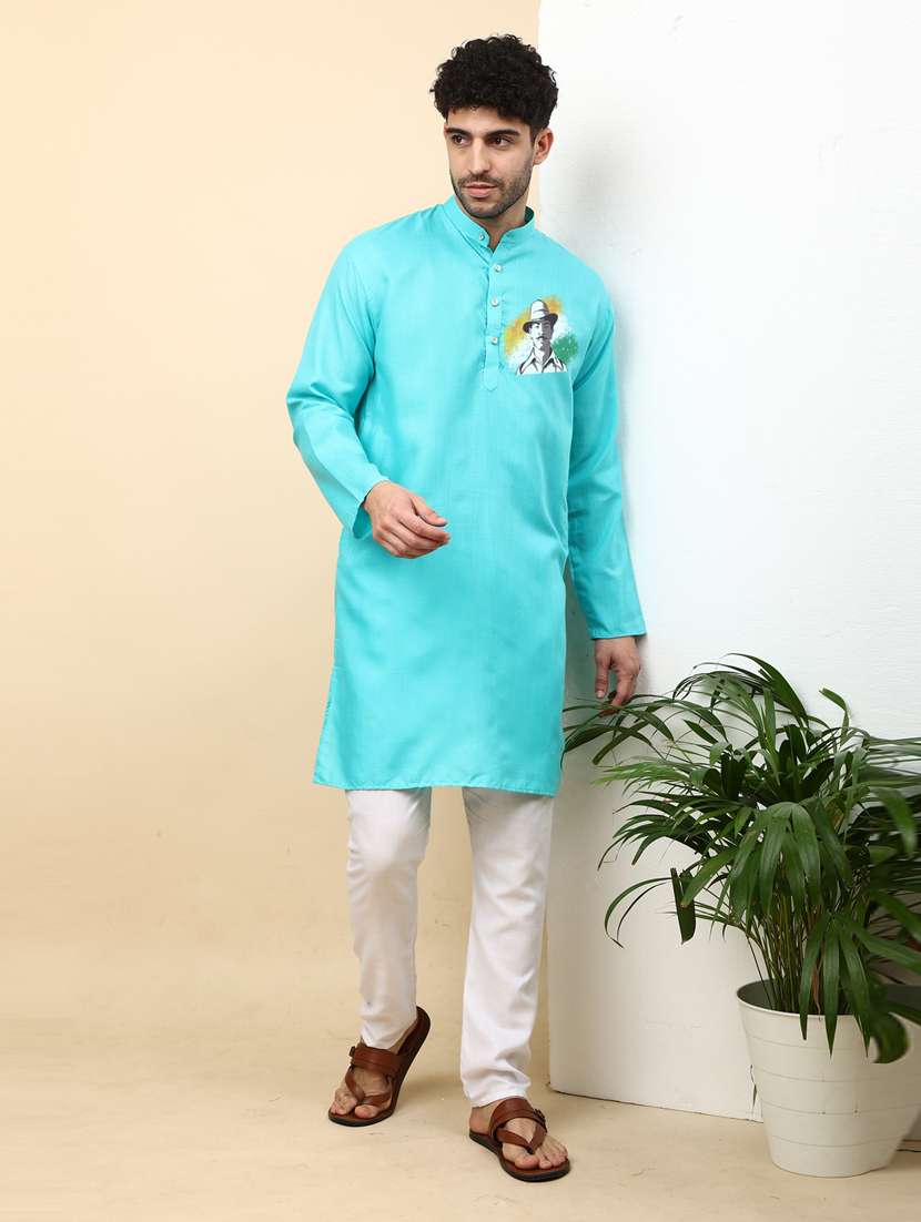 rama cotton blend kurta pyjama ethnic wear set - 20136725 -  Zoom Image - 0