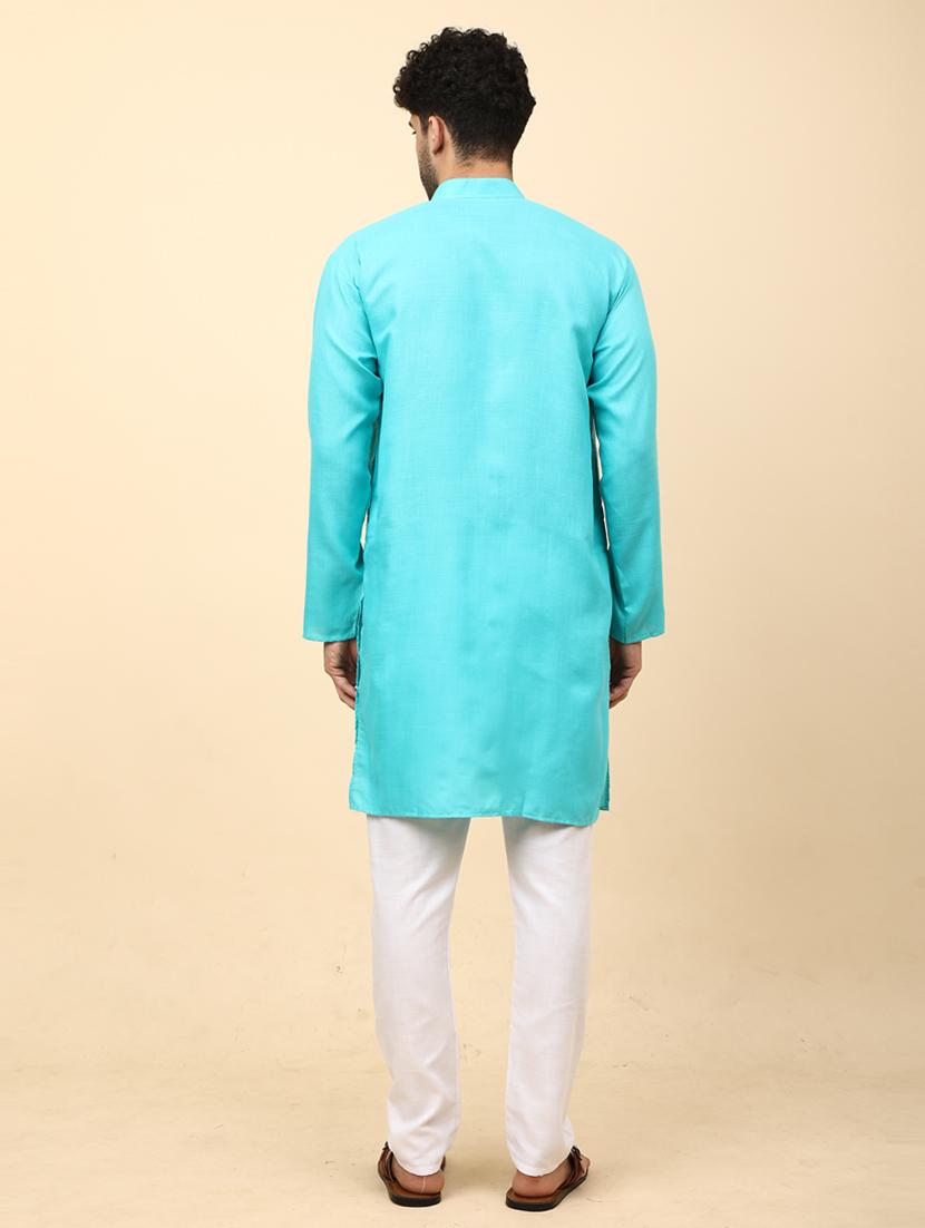 rama cotton blend kurta pyjama ethnic wear set - 20136725 - Standard Image - 3