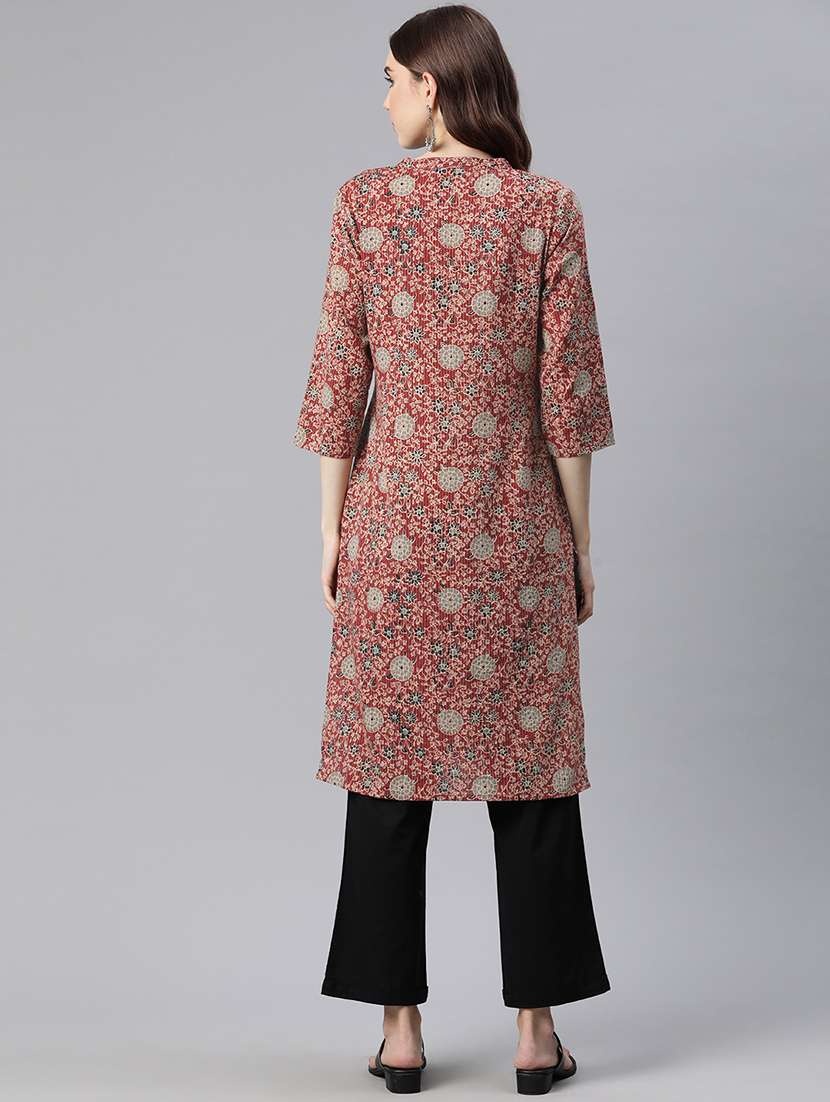 women printed casual kurta - 20136763 - Standard Image - 3