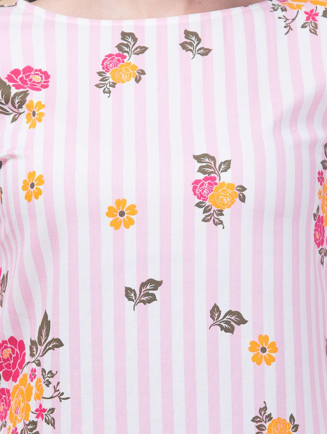 women's straight round neck top - 20136880 -  Standard Image - 3