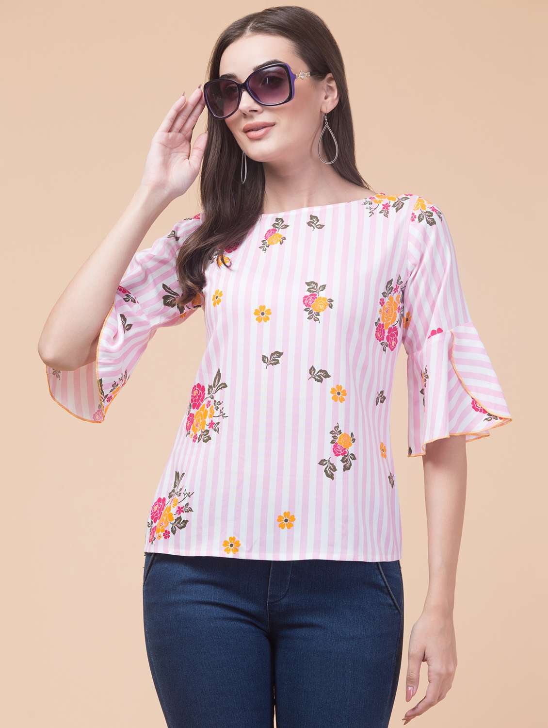 women's straight round neck top - 20136880 -  Standard Image - 5