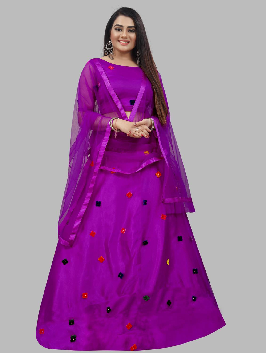 women purple flared lehenga - 20136967 - Zoom Image - 0