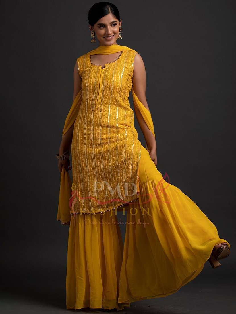 women kurta sharara set with dupatta