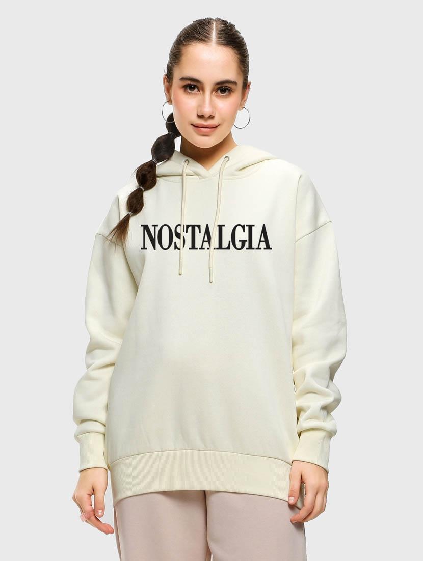 off white solid long sleeve hooded sweatshirt - 20145903 - Zoom Image - 0