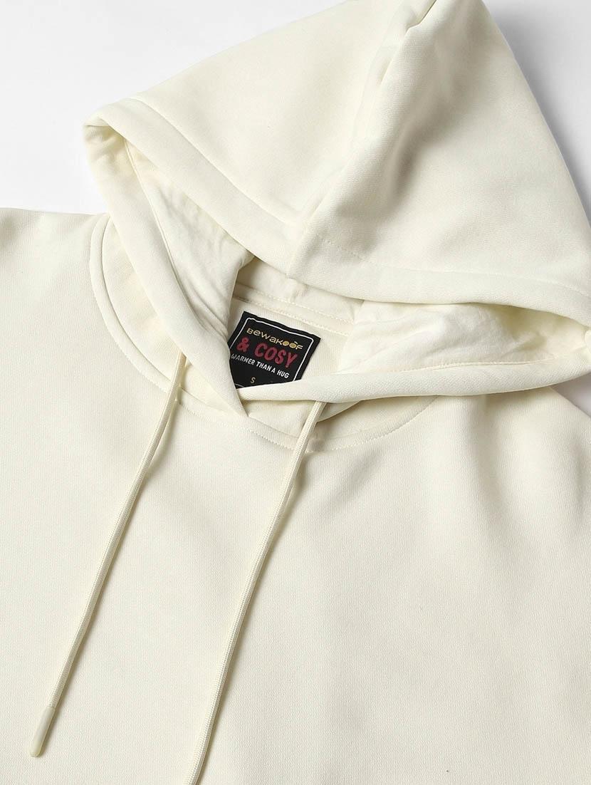 off white solid long sleeve hooded sweatshirt - 20145903 - Standard Image - 3