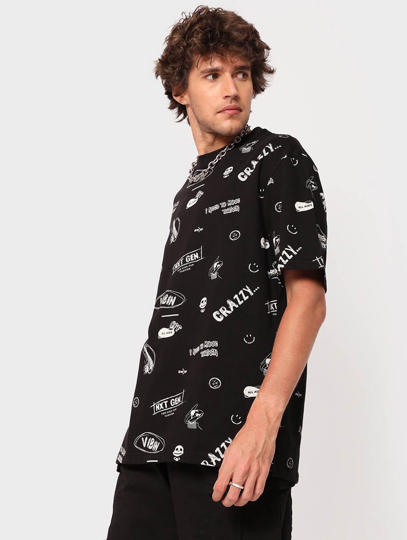 round neck printed regular t-shirt - 20148163 -  Zoom Image - 0