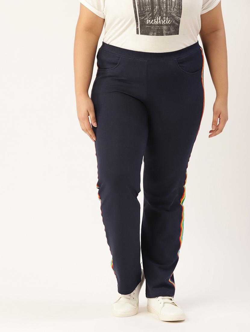 navy blue side striped full length trouser - 20148610 -  Zoom Image - 0