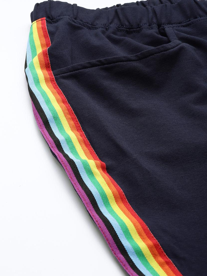navy blue side striped full length trouser - 20148610 - Standard Image - 5