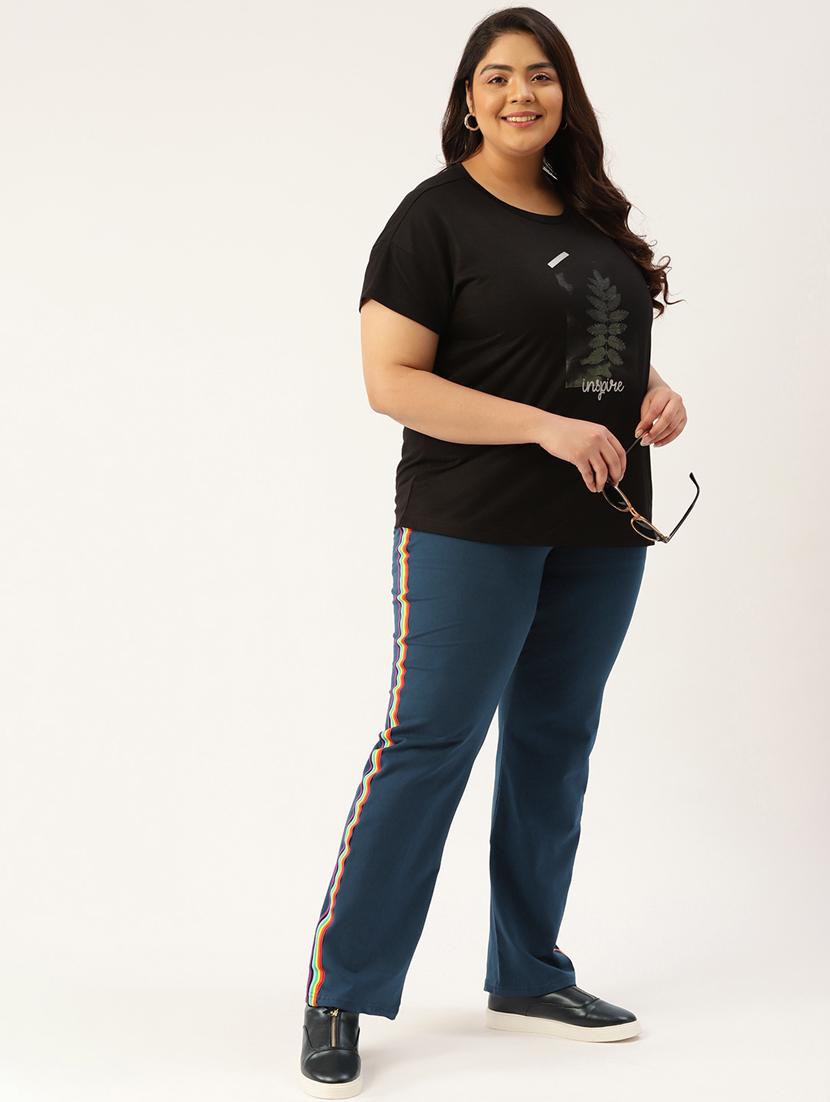 women plus size side striped full length jegging - 20148613 - Standard Image - 3
