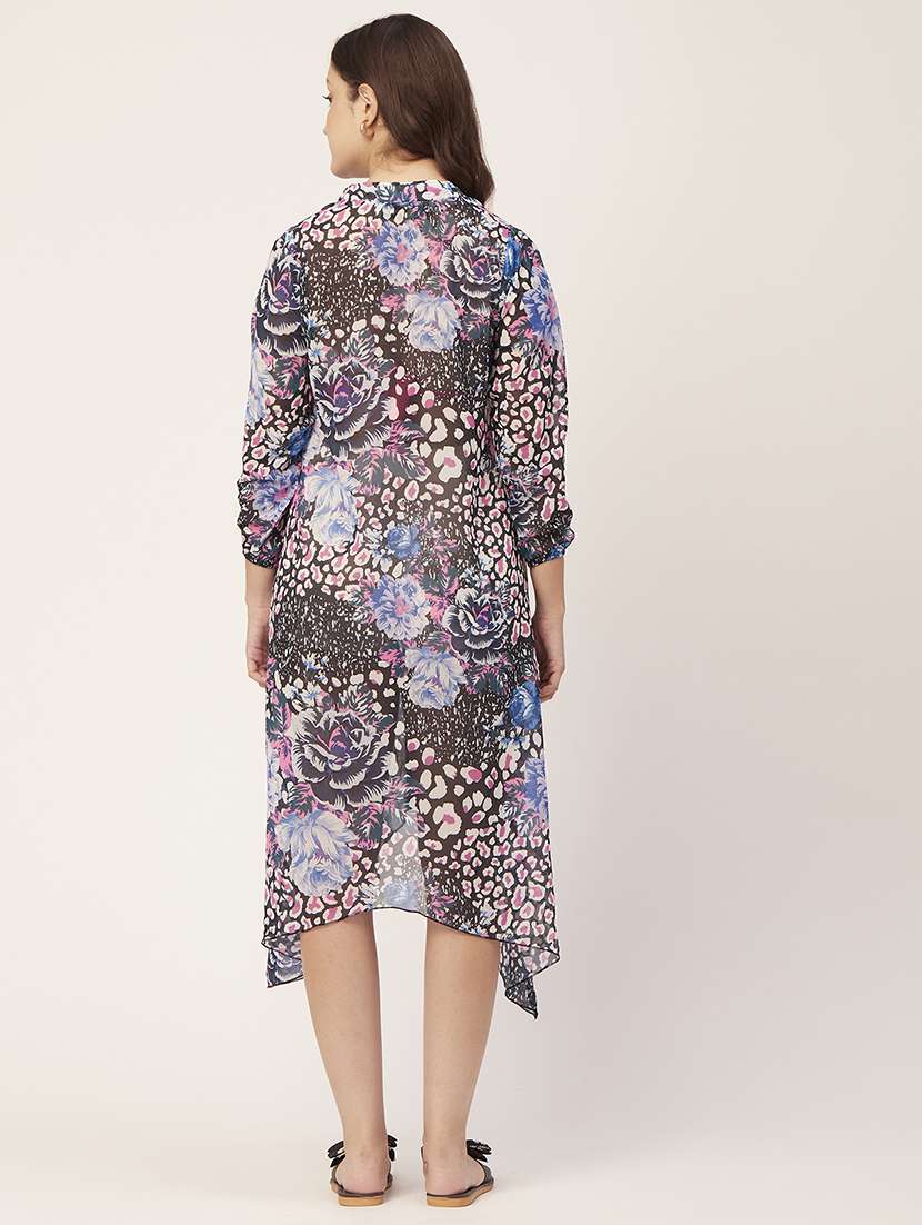 women's asymmetric floral dress - 20148625 -  Standard Image - 3